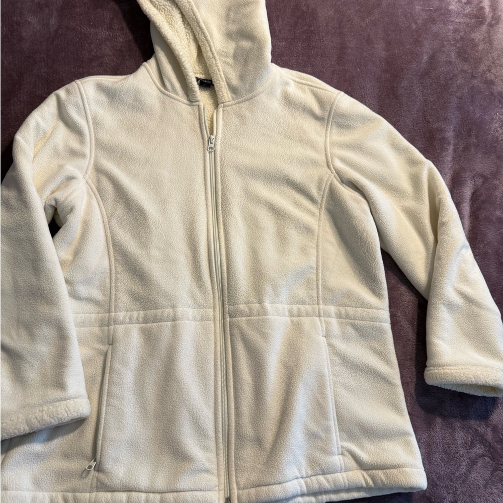 Lands' End Women's Off-White Teddy Jacket